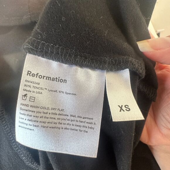 Reformation Sexy Black Vienna Maxi Deep-V Front Criss Cross Back High Slit XS - Picture 10 of 13